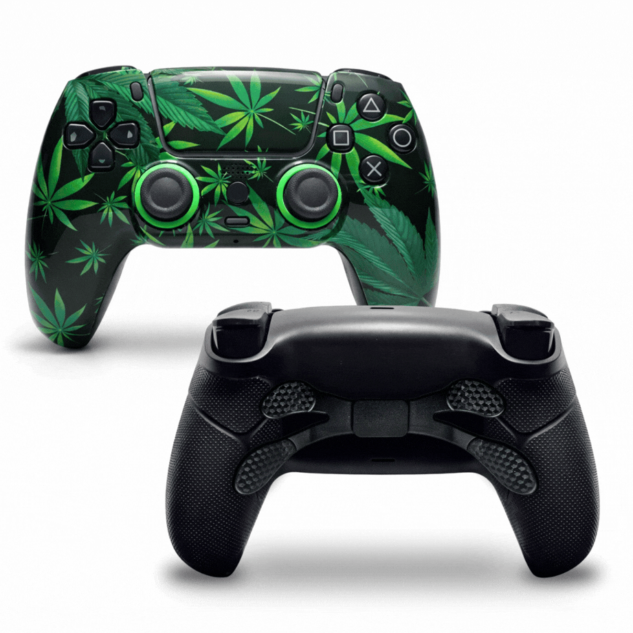 Cannabisblatt Custom PS5 Controller mit Paddles & TMR Sticks | CoastController