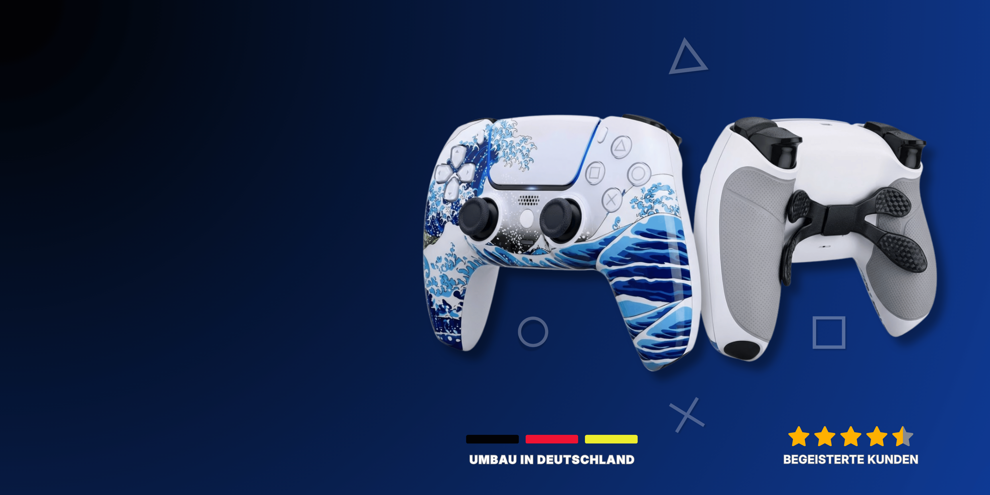 Custom PS5 Controller mobile Ocean Design mit TMR Hall-Effect Sticks
