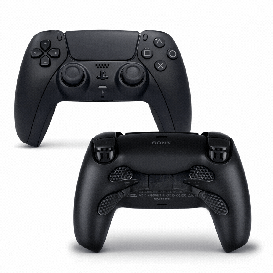 Schwarz Custom PS5 Controller refurbished mit Paddles & TMR Sticks | CoastController